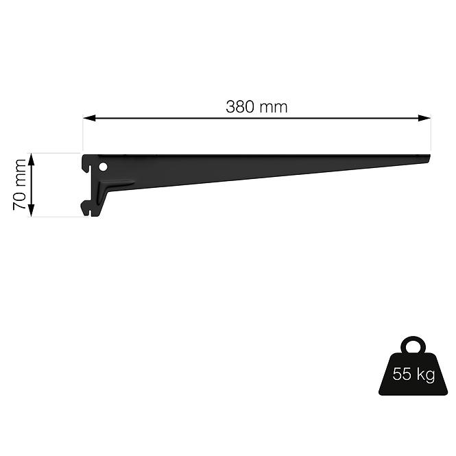 Boćni nosać 380 mm crna mat 1 pár,3