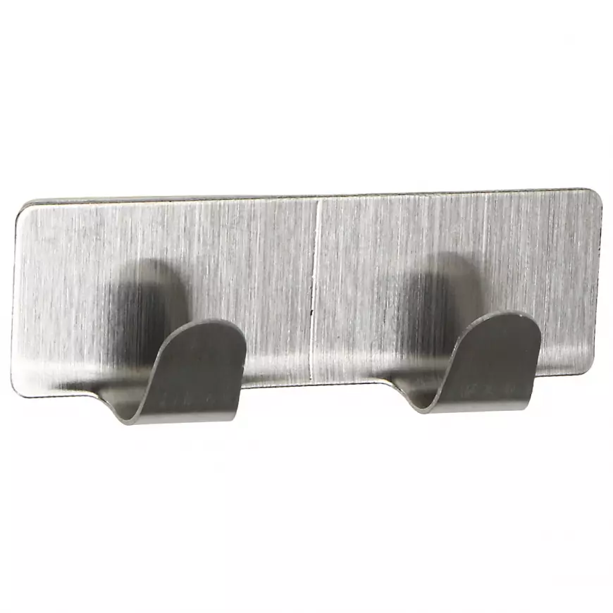 Metalna vješalica s 2 kuke srebro st0053a-s