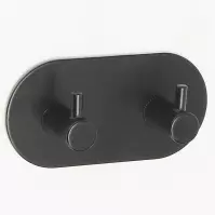 Metalna vješalica s 2 kuke crna bhk0053a-a