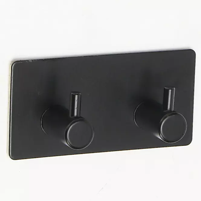 Metalna vješalica s 2 kuke crna bhk0050a-a