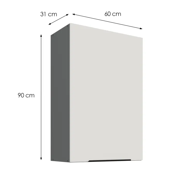 Kuhinjski ormarić Aria-WH/ANT anti fingerprint 60G-90 1F,3