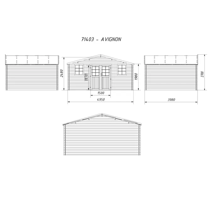 Vrtna kućica 4.95x3.98 m 71403