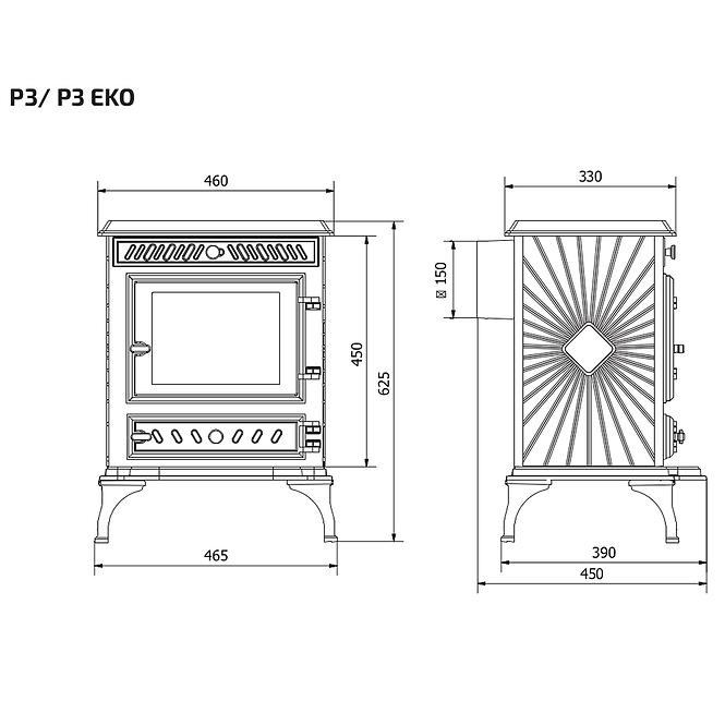 Kamin P3 7,4 kW ECO