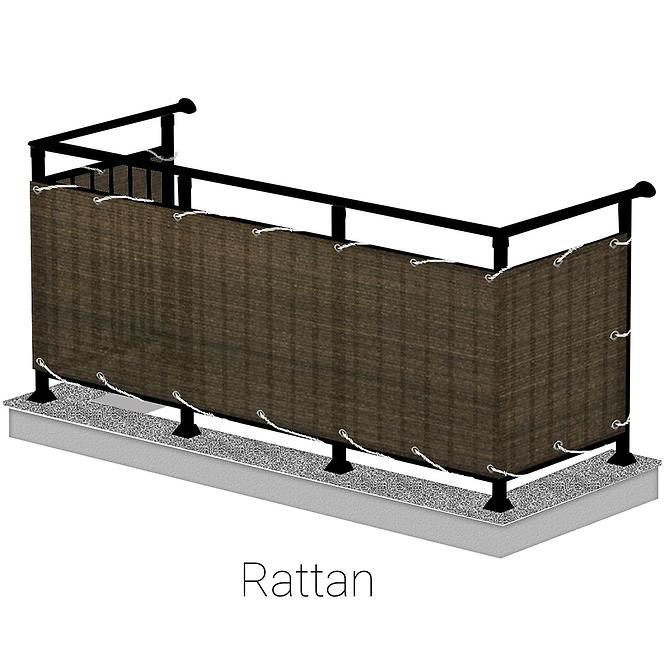 Zaštita od pogleda za balkon 75/600 cm rattan wenge