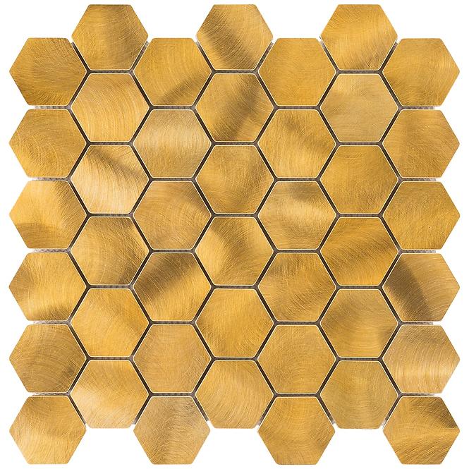 Mozaik pločica Gold hexagon 30/30/0,8
