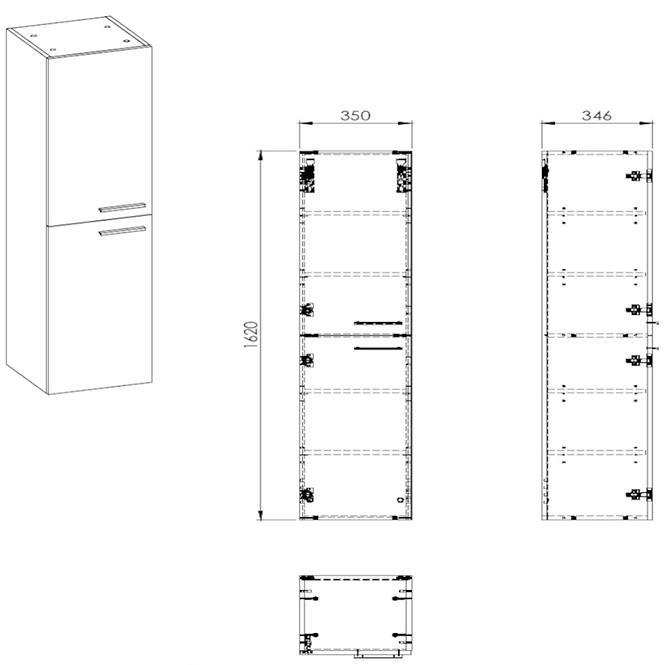 Visoki ormar ROYAL 35 2 vrata, antracit