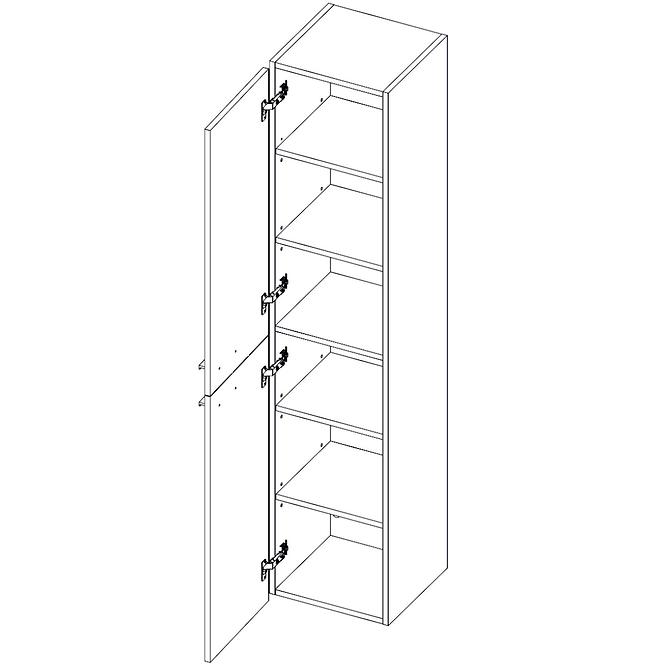 Visoki ormar ROYAL 35 2 vrata, bijeli