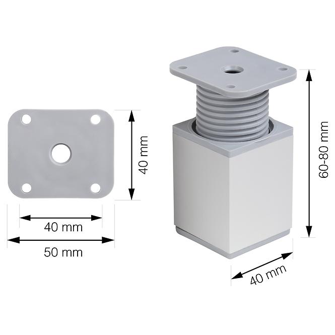 NOGA ZA NAMJEŠTAJ 40X40X60MM, 50 KG, PLASTIKA, OPTIČKI