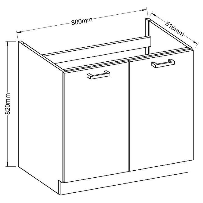 Kuhinjski ormar Grey 80ZL 2F BB
