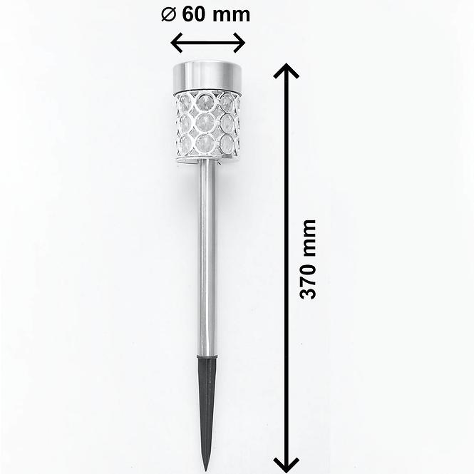 Solarna svjetiljka GLE728247 Led metal, D: 6cm, H: 36cm, MI