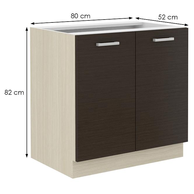Victoria kuhinjski element 80ZL 2F BB 80x52x82cm tamni natur/svijetli natur