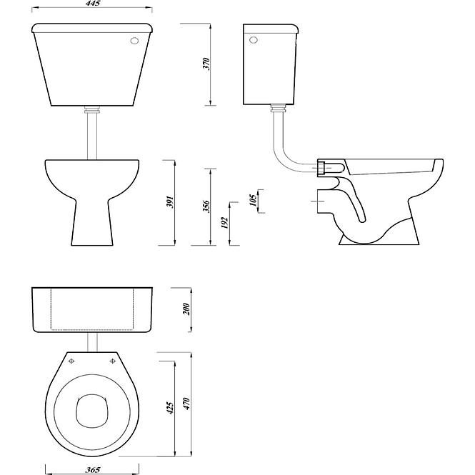 STAJAĆA WC ŠKOLJKA DELTA WCP HORIZONTAL