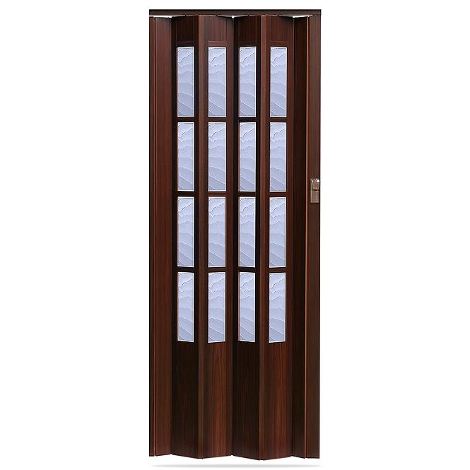 Harmonika vrata Crystalline glass tamni orah 9324