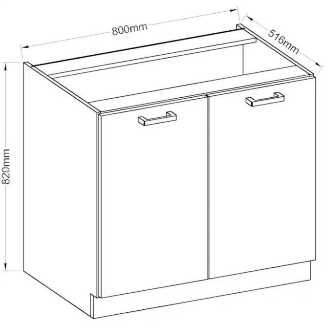 Kuhinjski ormar Bordeaux 80d 2f bb,2