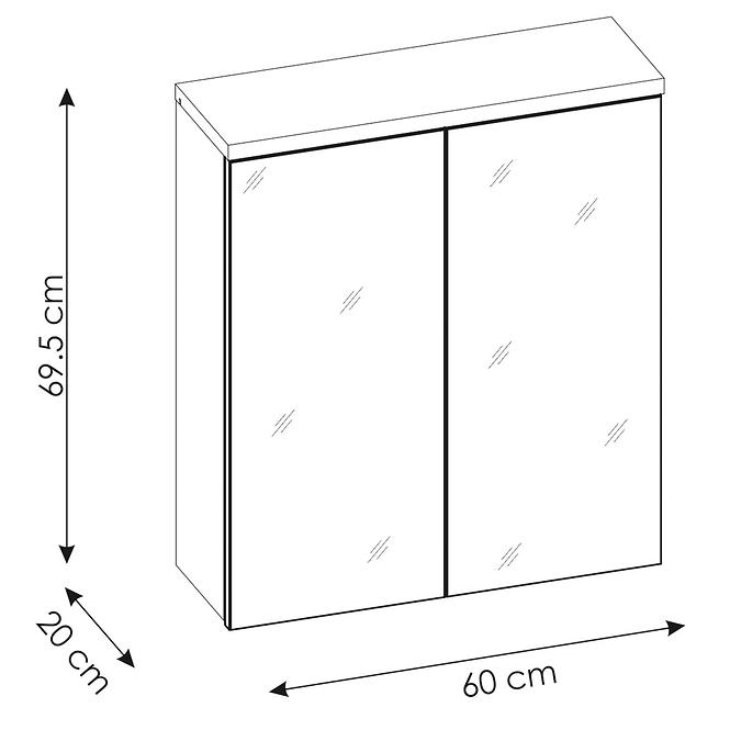 Ormarić s ogledalom Bali 2V 60 cm