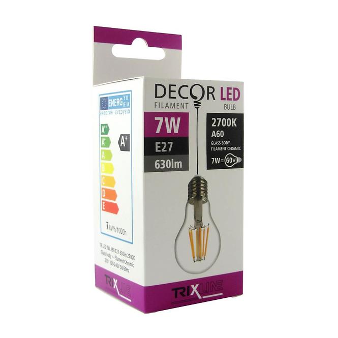 Žarulja Filament LED Trixline 7W A60 E27 2700K