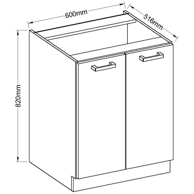 Kuhinjski ormar Eko White 60D 2F BB,2