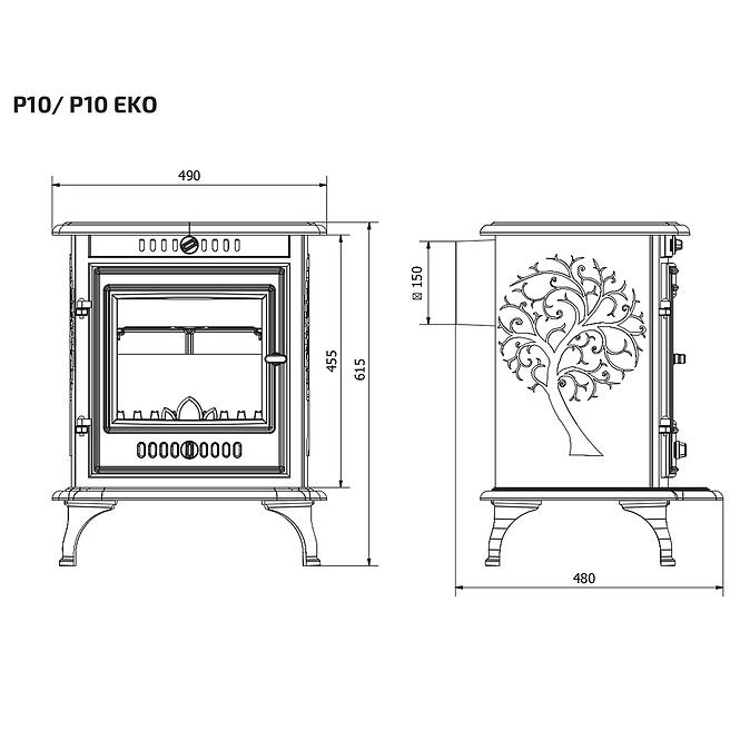 Lijevanog željeza P10 peć + 6,8 kW