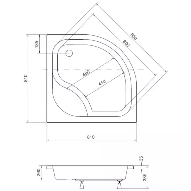VANICKA POLUKRUŽNI DIPER I 80X80X24/35,3