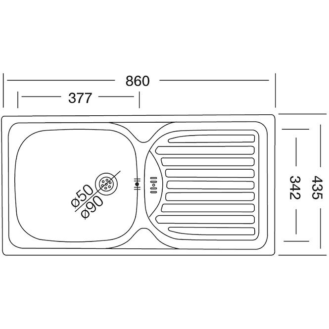 Sudoper classic n-143 435/860+sifon