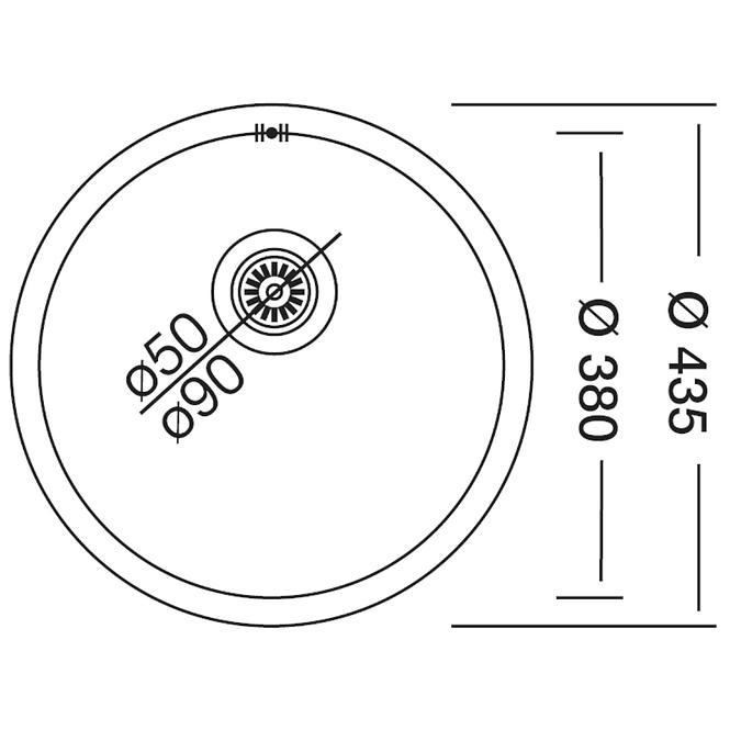 Okrugli sudoper ec 192+sifon fi435