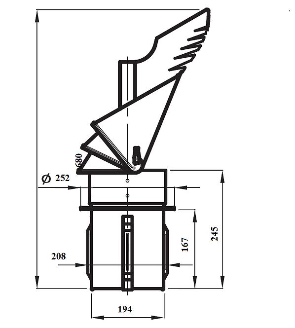 Rotirajuća kapa za dimnjak Dragon Ro200ch-Dr-Pt