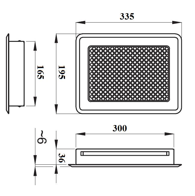 Rešetka za kamin K4-ML-ASR  antik srebro 195x335