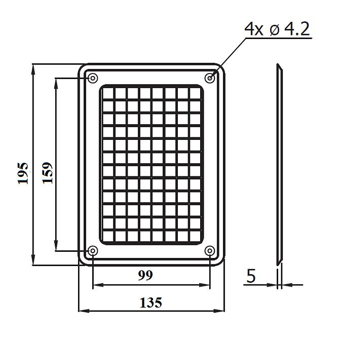 Rešetka za kamin K1K-CH 135x195