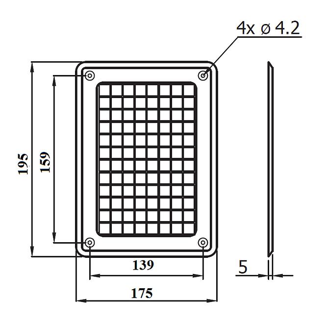 Rešetka za kamin K2K-CH 175x195