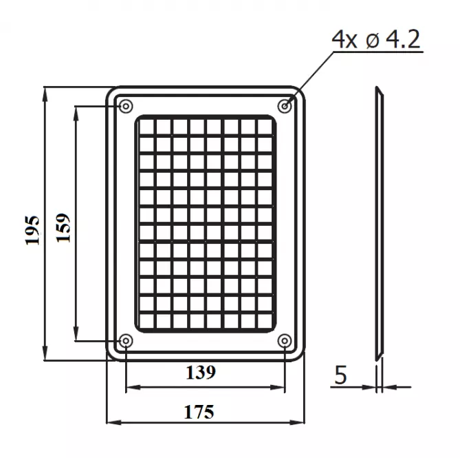 Rešetka za kamin K2K-CH 175x195,2