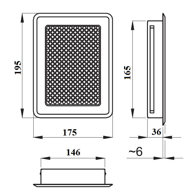 Rešetka za kamin KRL2-ML-B bijela 175x195