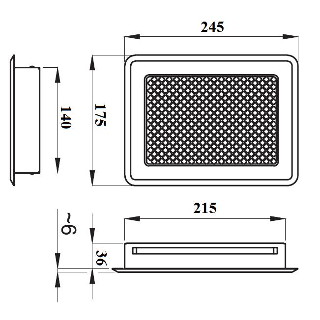 Rešetka za kamin KRLZ3-ML-B bijela 175x245              