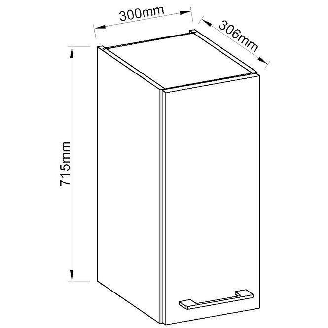 Kuhinjski ormar Vigo bijeli HG 30g-72 1f