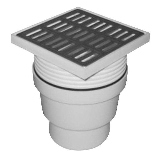 Odvodna rešetka ravna FI 110 bijela, inox rešetka KRA004