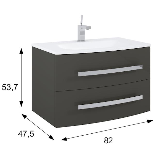 Kupaonski ormarić Perla 80 2 ladice, antracit