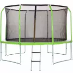 Trampolin s ljestvama 366cm zelena