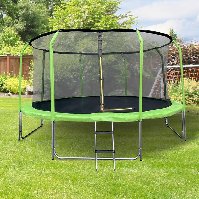 Trampolin s ljestvama 366cm zelena