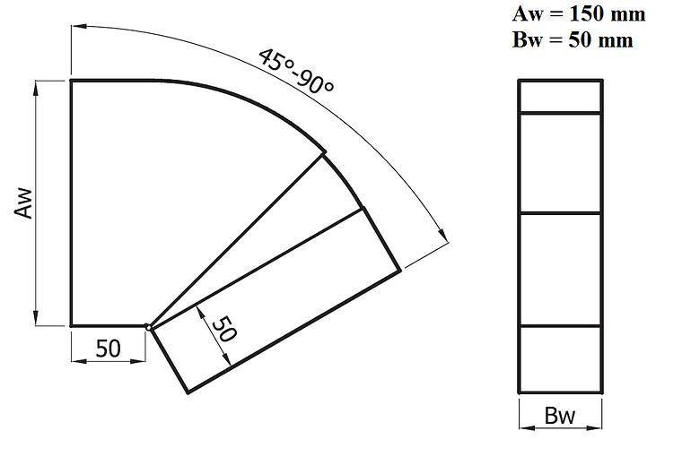 Podesivo koljeno  KLN150x50/45-90-OC