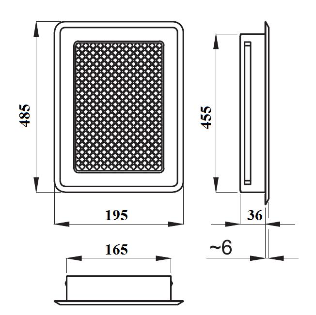Rešetka za kamin KRL5-ML-B bijela 195x485