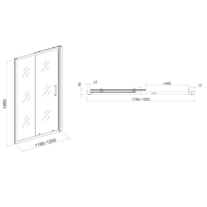 Tuš vrata Patio 120x195 chr