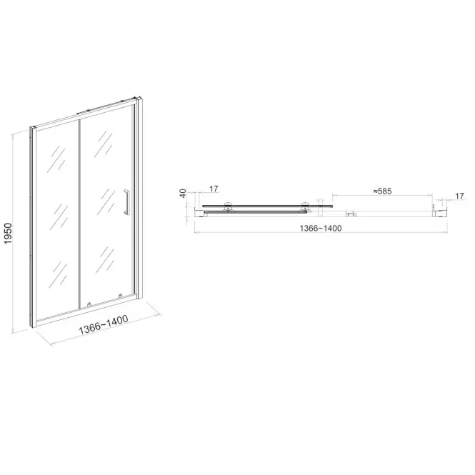 Tuš vrata patio 140x195 chre-chr