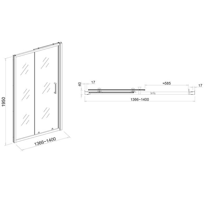 Tuš vrata patio 140x195 chre-chr