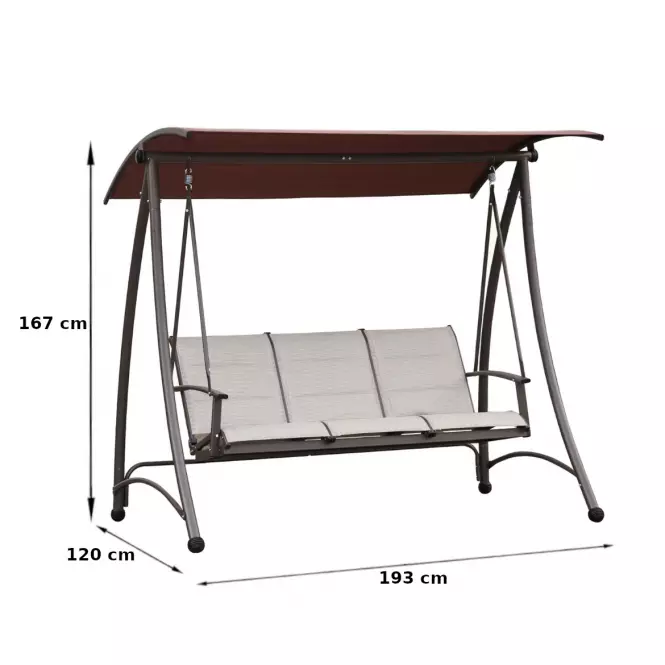 Vrtna ljuljačka bež-smeđa,2