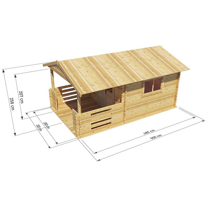 Vrtna kućica Zuzia I 3x3m + terasa 3x2m s prozorom, s podom ,4