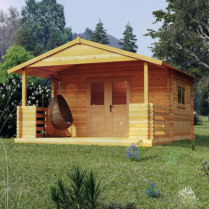 Vrtna kućica Zuzia II 4x3m + terasa 4x2m s prozorom, s podom 