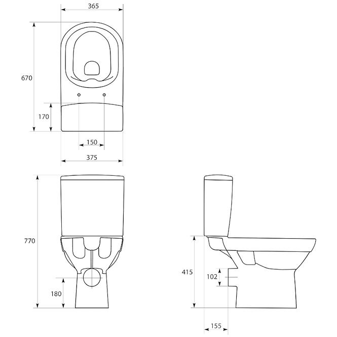 Wc monoblok 603 City + sporospuštajuća wc daskla