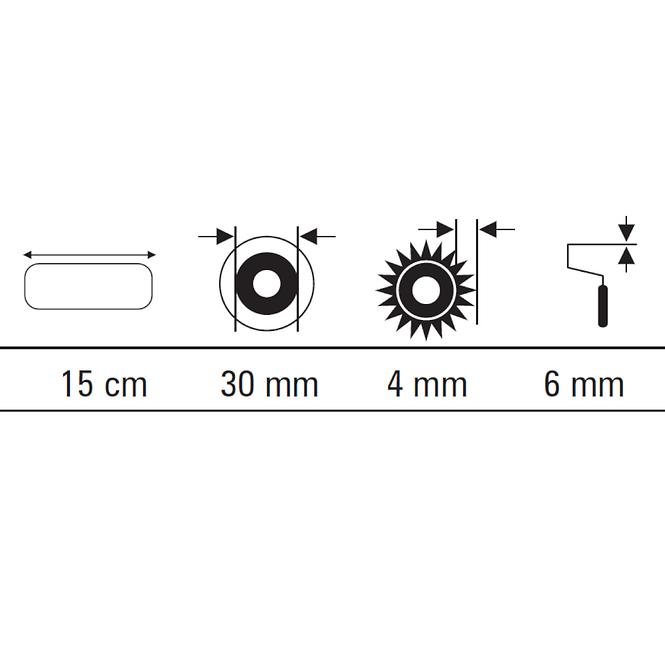 Valjak midi Velur 15 cm (2 kom.)