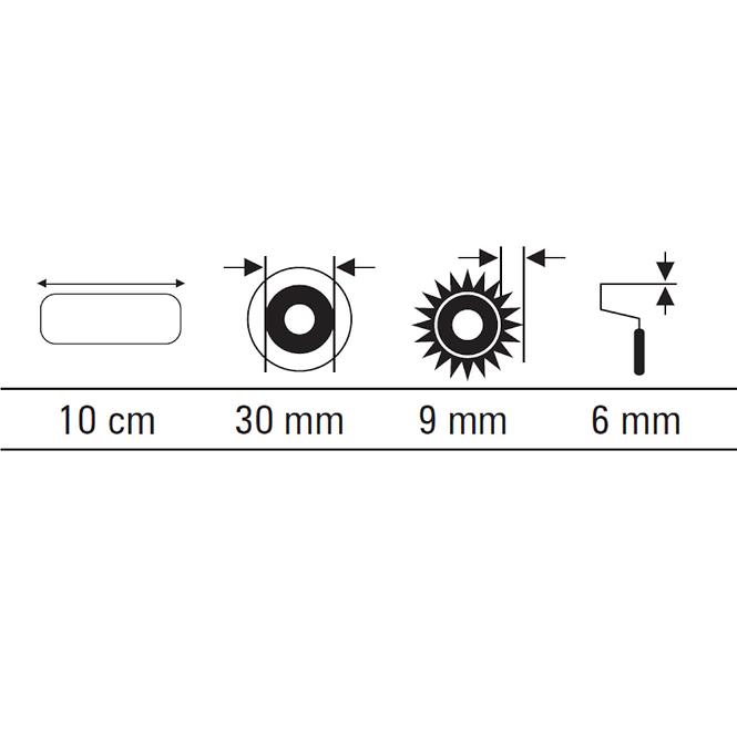 Valjak sa sintetičkim vlaknima midi  10 cm (2 kom.)