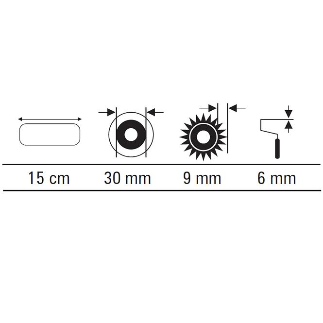 Valjak sa sintetičkim vlaknima midi 15 cm (2 kom.)