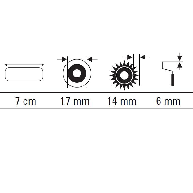 Valjak sa sintetičkim vlaknima 7 cm x 2 Motive